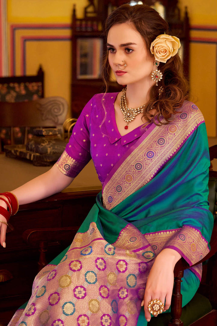 Lincoln Green Soft Silk Saree