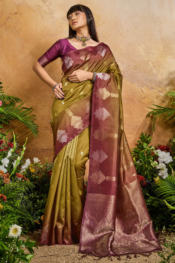Luxor Gold Banarasi Paper Silk Saree