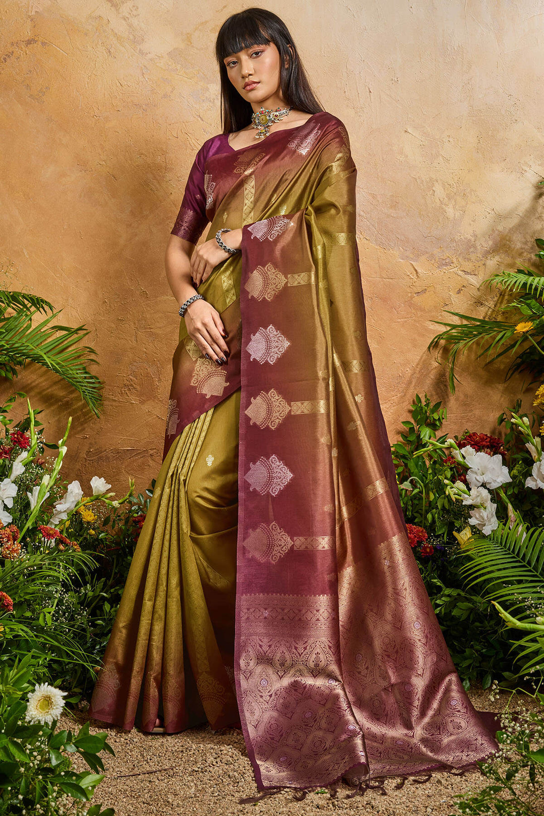 Luxor Gold Banarasi Paper Silk Saree
