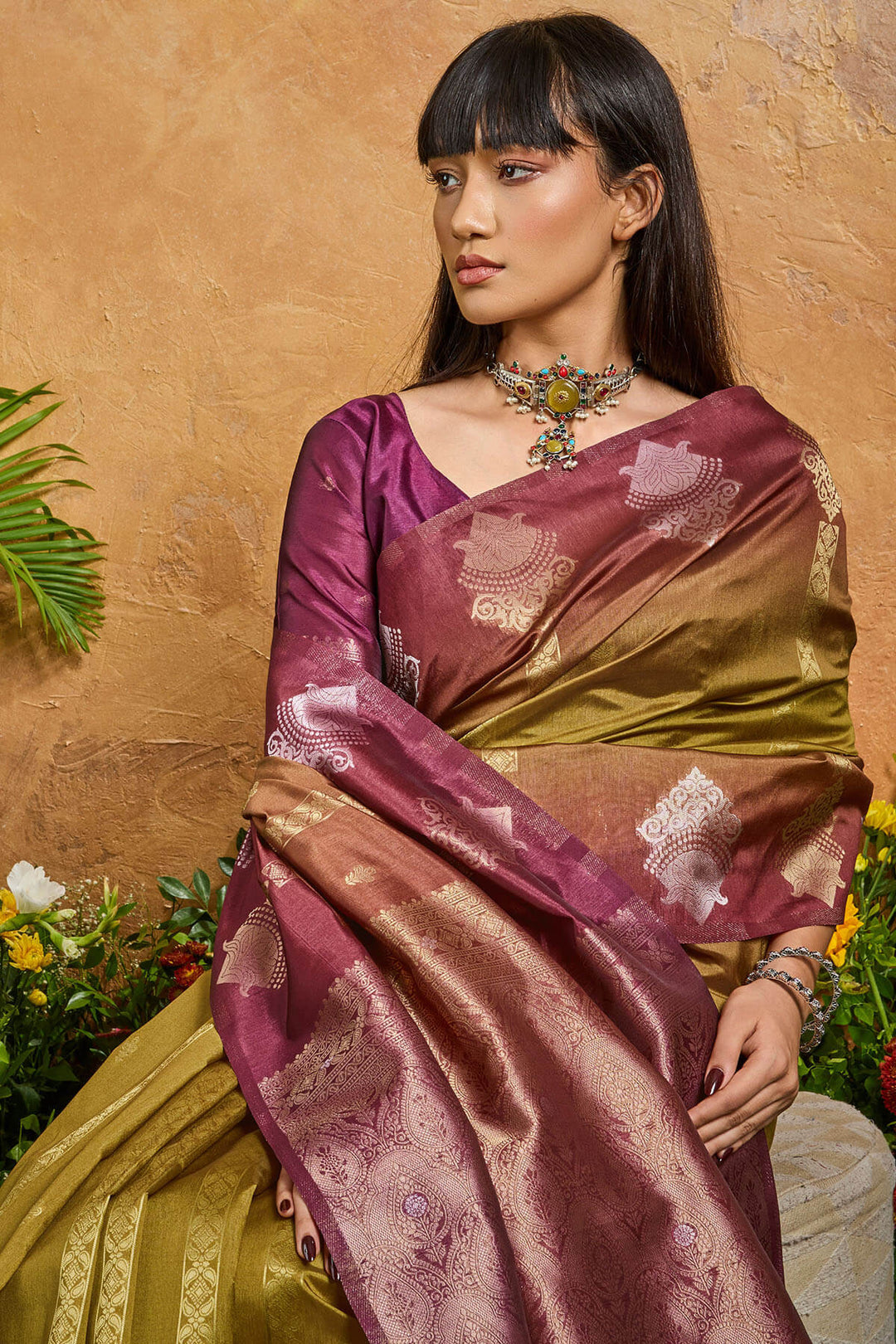 Luxor Gold Banarasi Paper Silk Saree