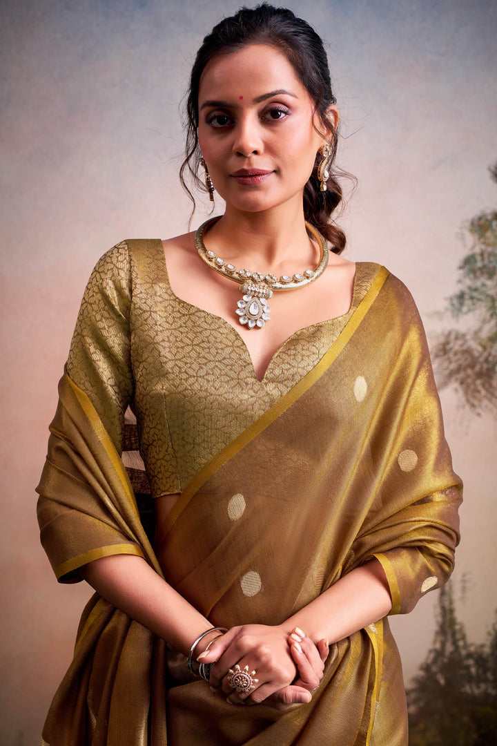 Luxor Gold Banarasi Tissue Silk Saree