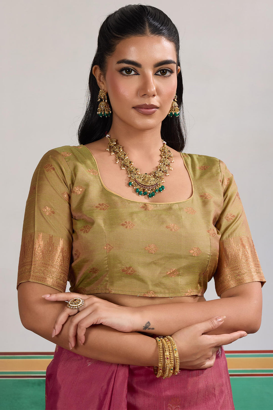 Merlot Wine Banarasi Tussar Silk Saree