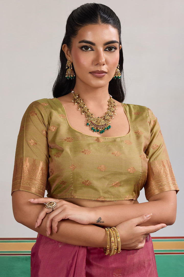 Merlot Wine Banarasi Tussar Silk Saree