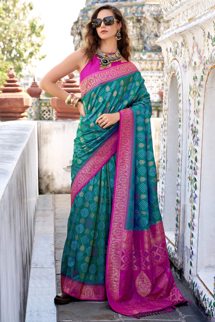 Mineral Green Zari Woven Soft Silk Saree