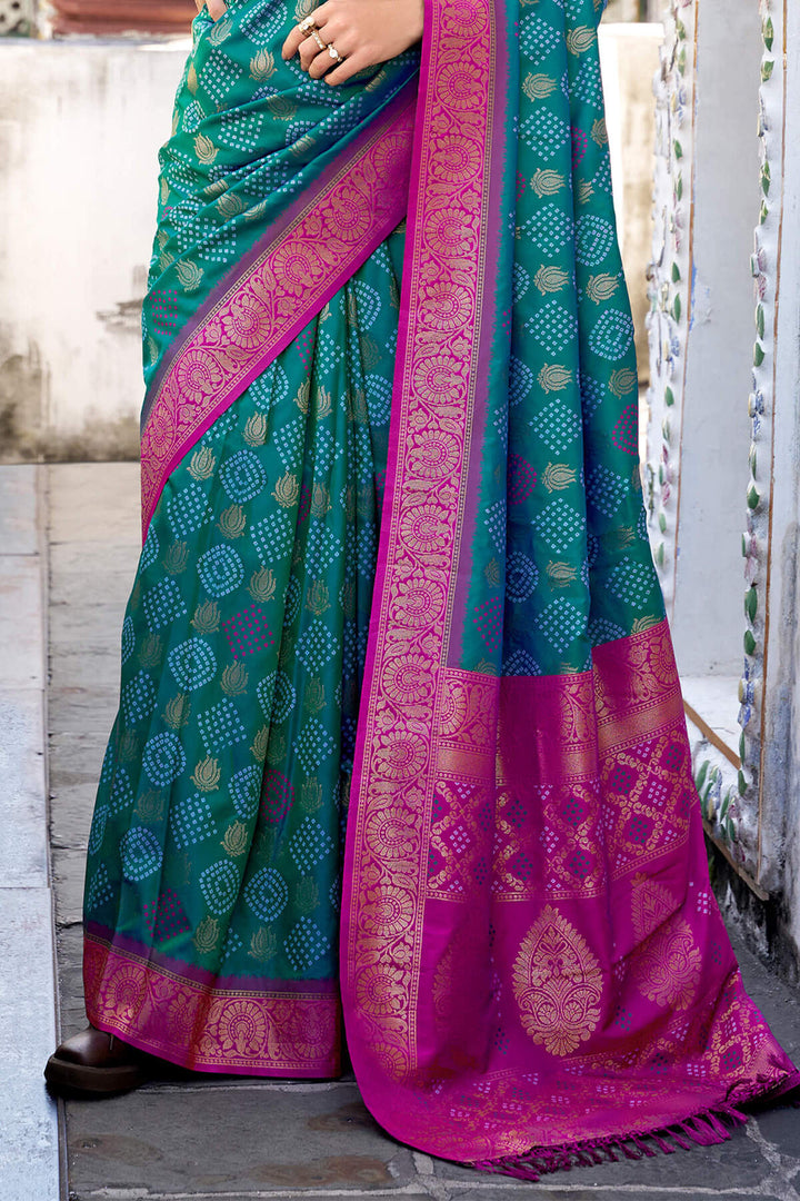 Mineral Green Zari Woven Soft Silk Saree