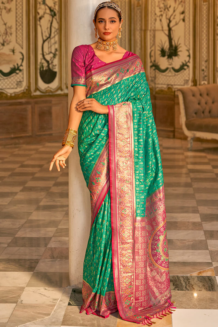 Mint Green Zari Woven Soft Banarasi Silk Saree