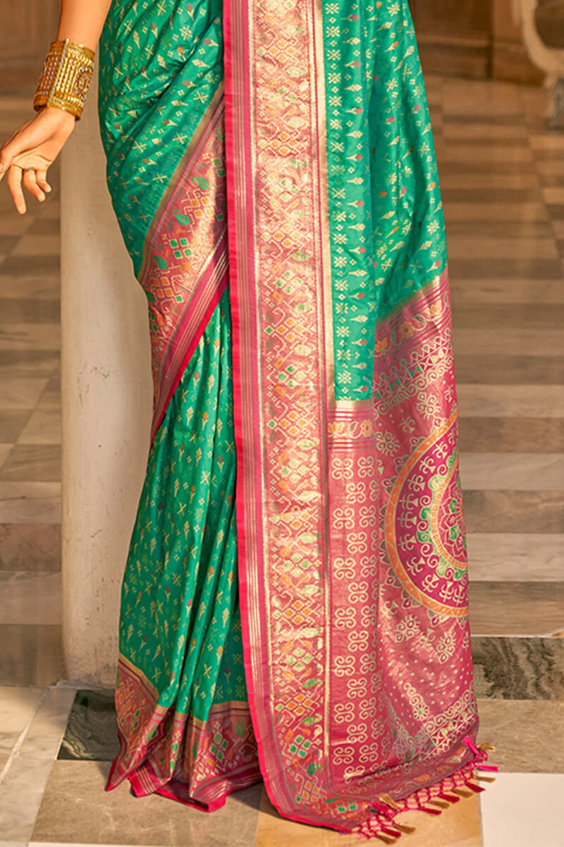 Mint Green Zari Woven Soft Banarasi Silk Saree