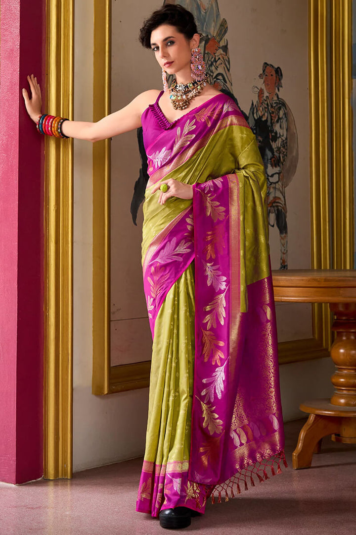 Muddy Brown Soft Banarasi Silk Saree