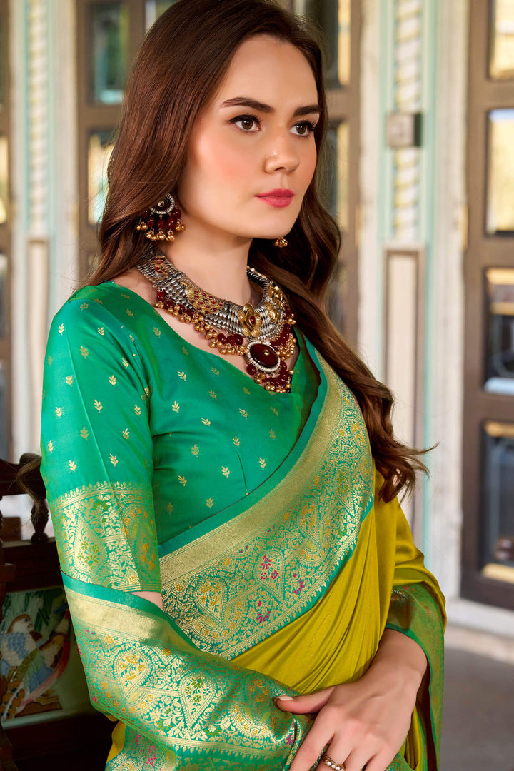 Muddy Yellow Soft Silk Saree