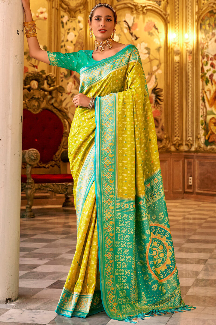 Muddy Yellow Zari Woven Soft Banarasi Silk Saree