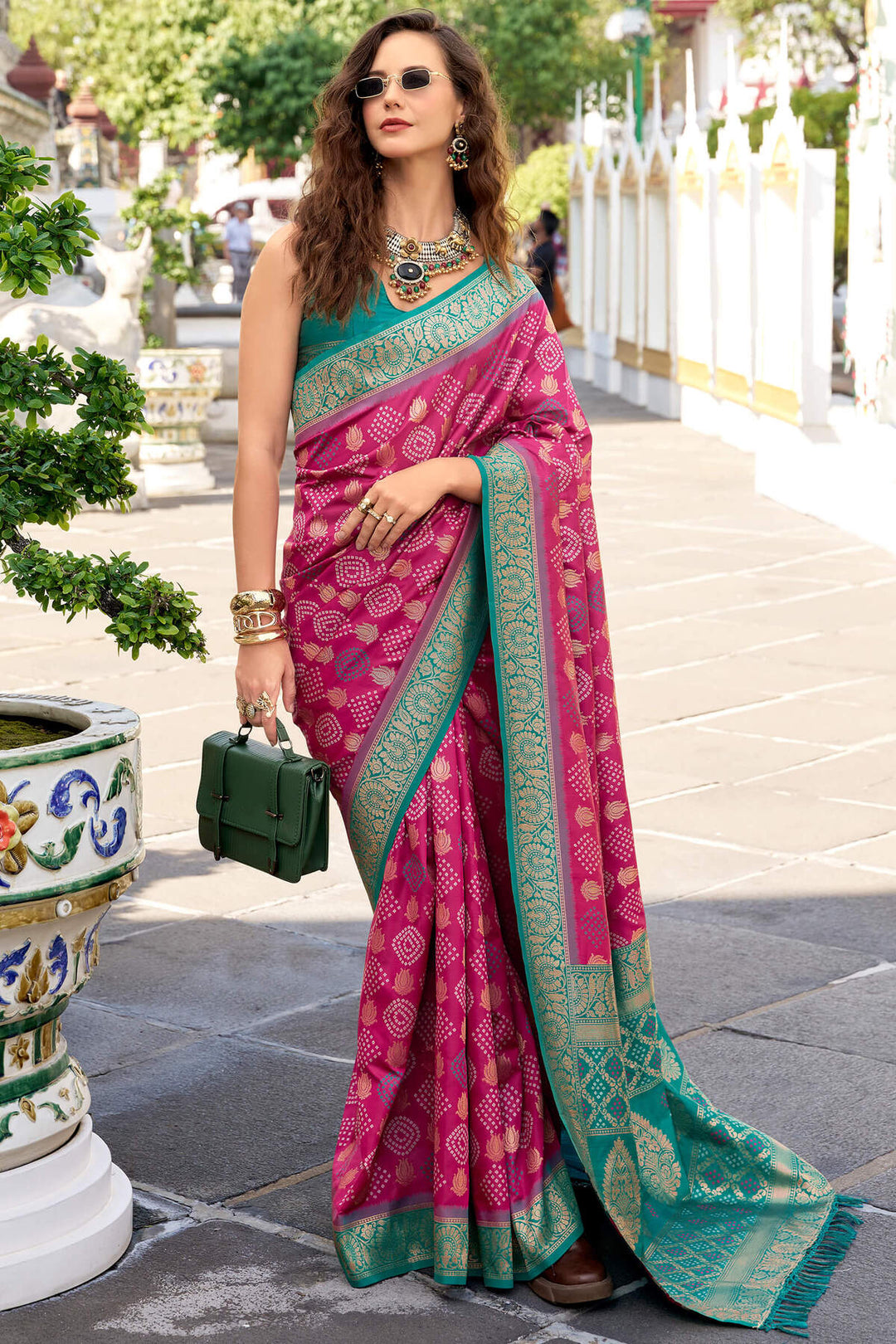 Mulberry Pink Zari Woven Soft Silk Saree