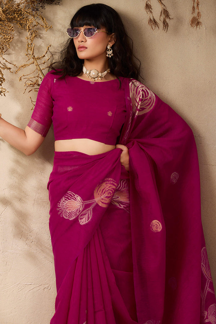 Mulberry Wine Munga Silk Saree