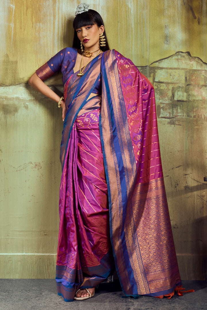 Mulberry Wine Soft Pochampally Silk Saree