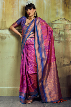 Mulberry Wine Soft Pochampally Silk Saree