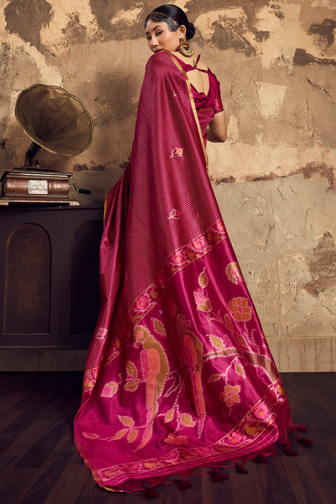 Mulled Wine Banarasi Handloom silk saree
