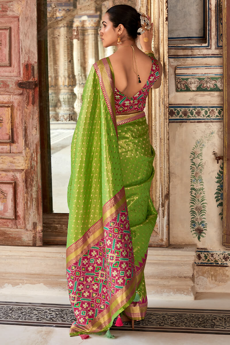 Murky Green Banarasi Tissue Silk Saree