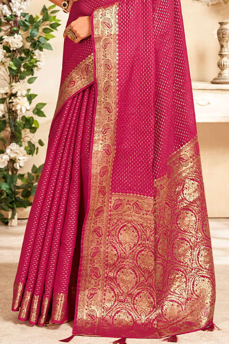 Mystic Pink Soft Banarasi Silk Saree