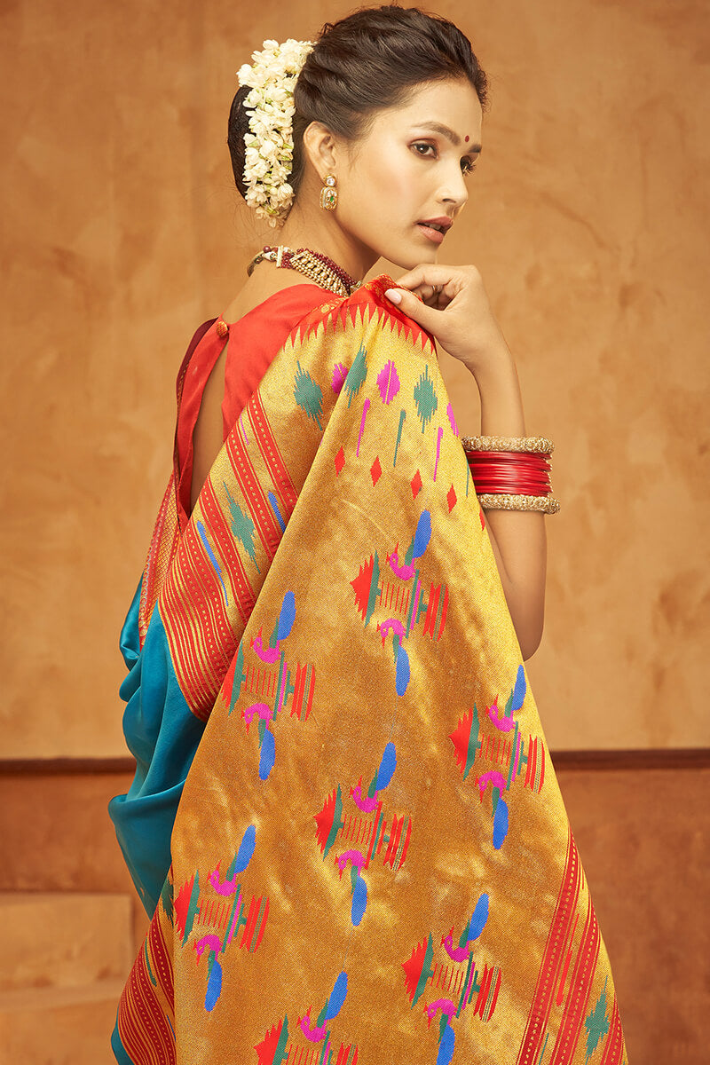Nice Blue Paithani Silk Saree