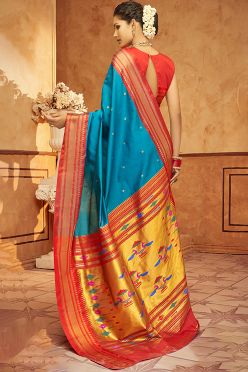 Nice Blue Paithani Silk Saree