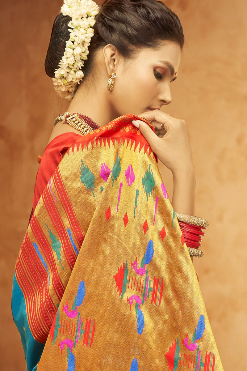 Nice Blue Paithani Silk Saree