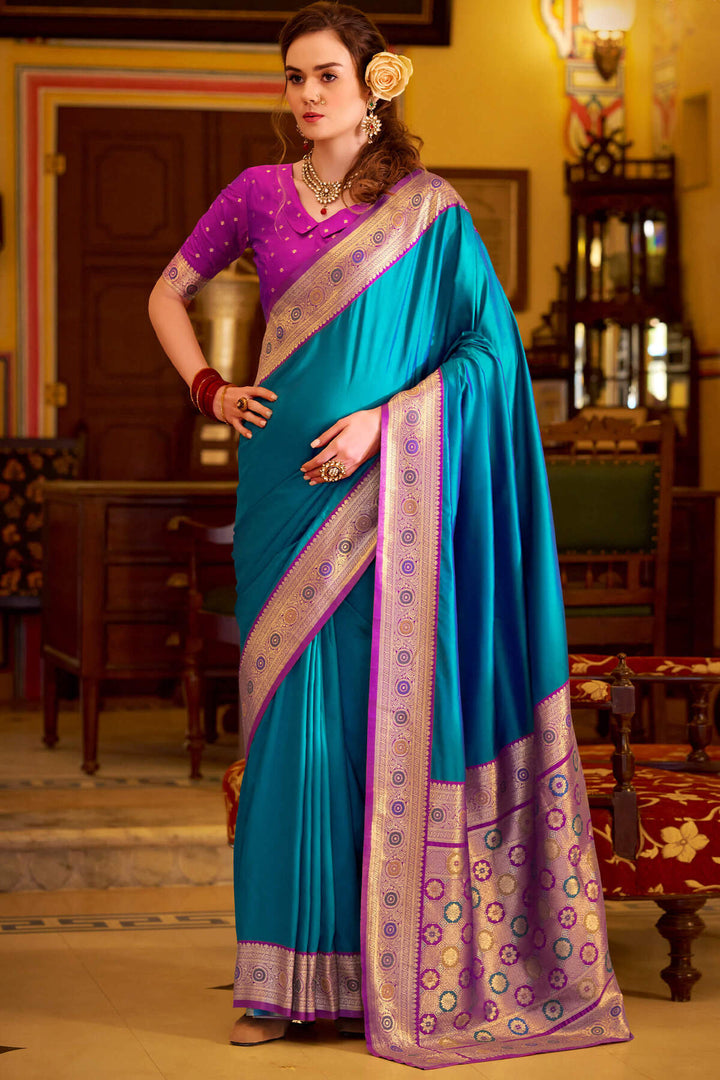 Nice Blue Soft Silk Saree