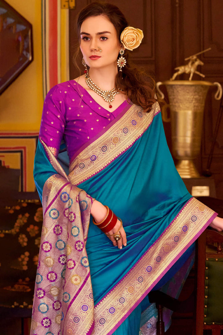 Nice Blue Soft Silk Saree