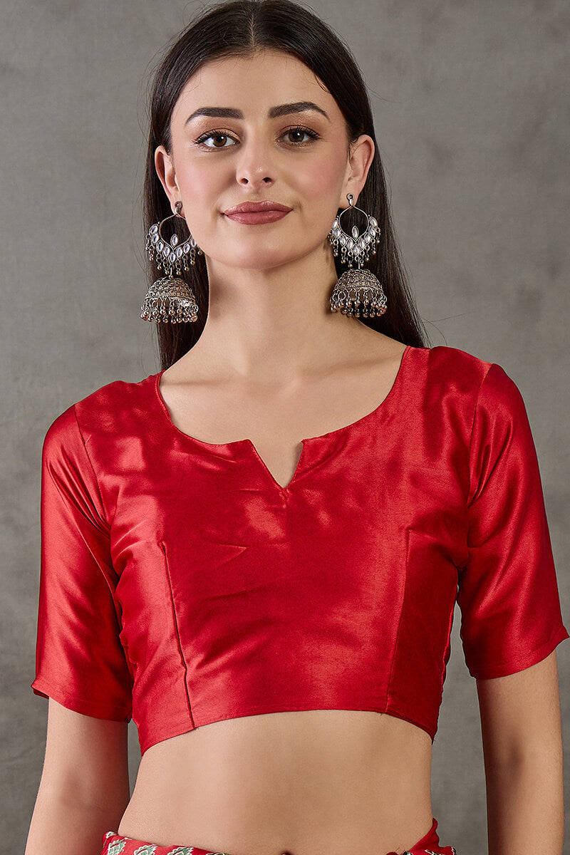 Nile Blue Ajrakh Printed Satin Silk Saree