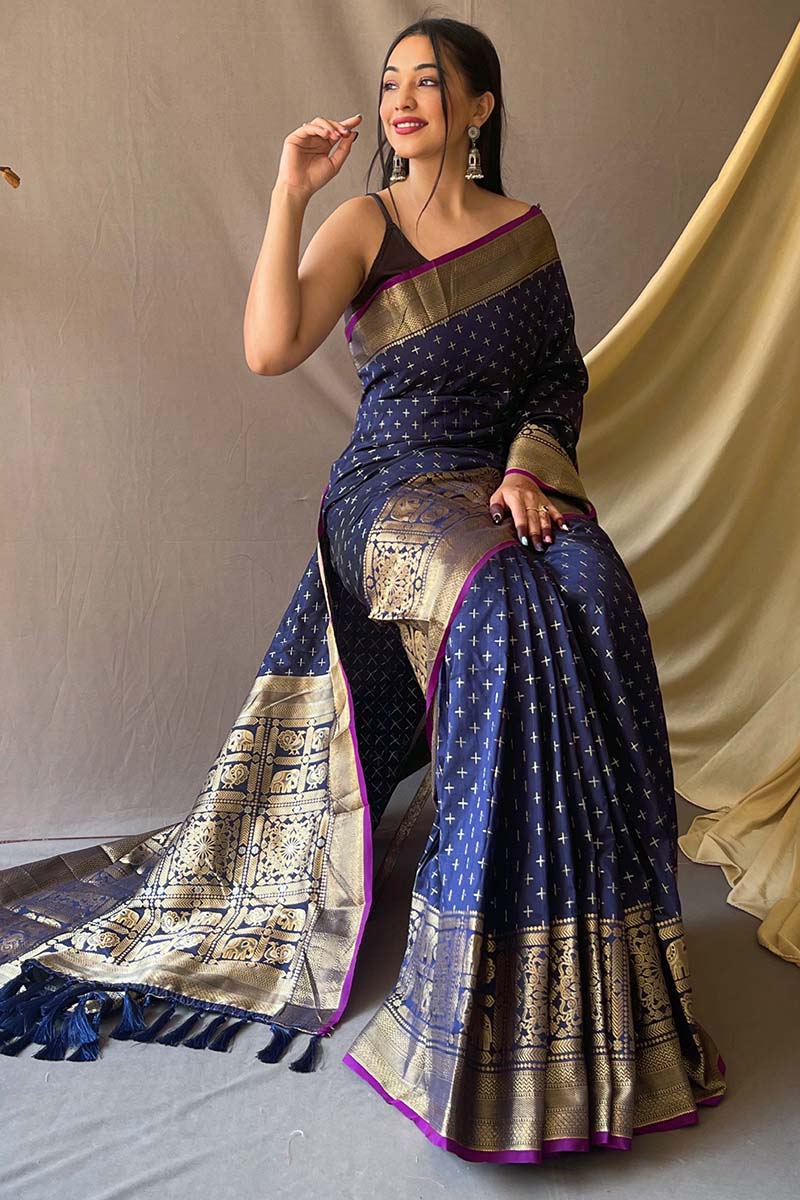 Nile Blue Banarasi Silk Saree