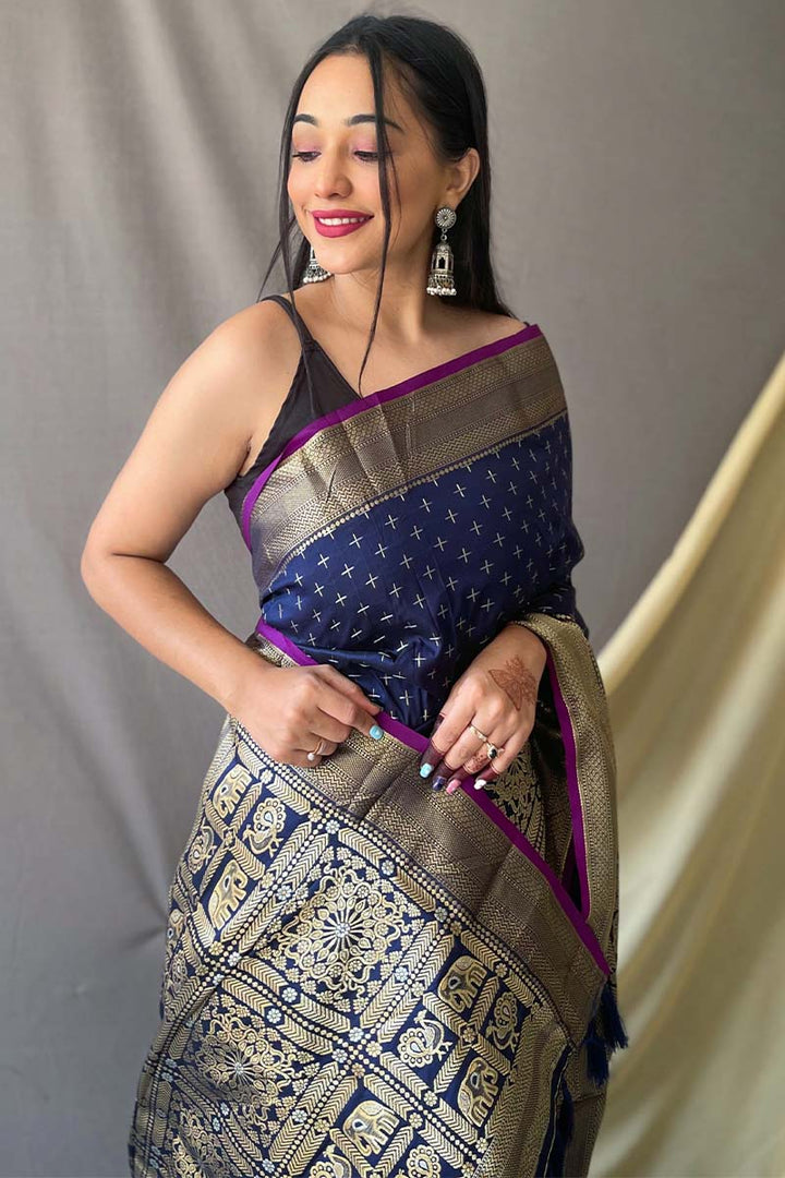 Nile Blue Banarasi Silk Saree