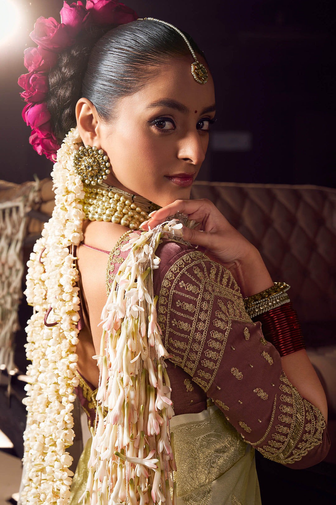 Oasis Beige Pure Satin Based Fancy Silk Saree with Designer Blouse Piece