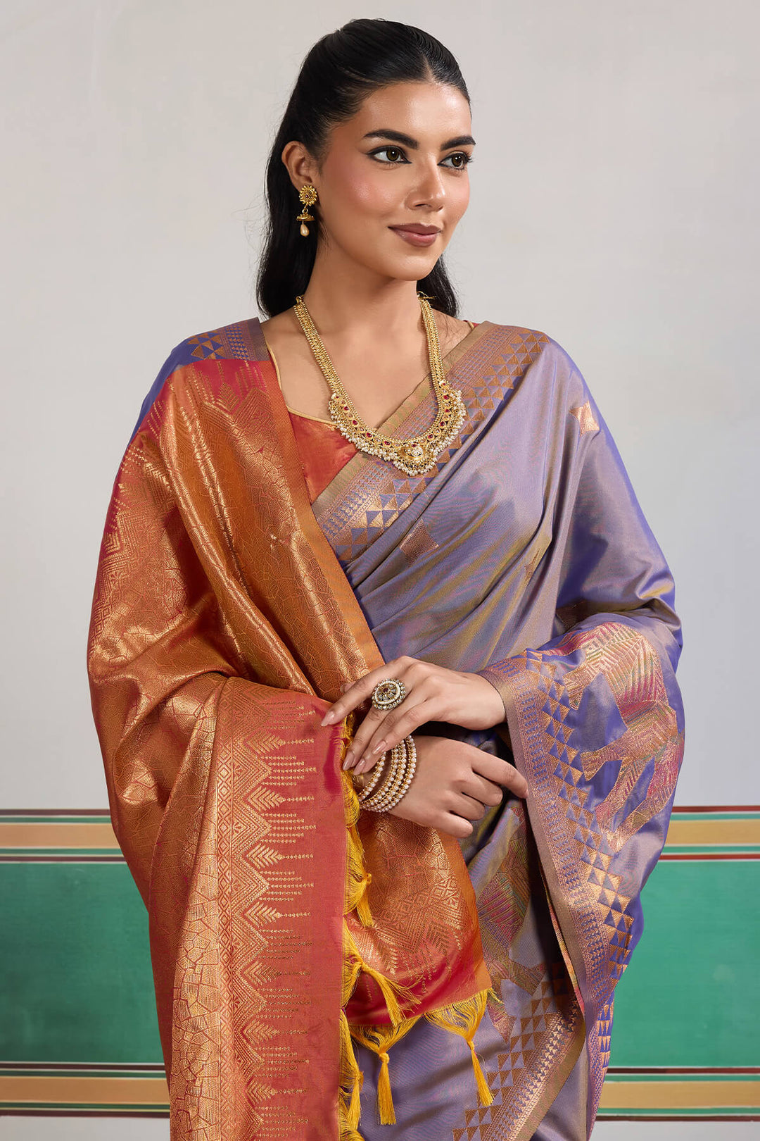 Old Lavender Zari Woven Banarasi Silk Saree
