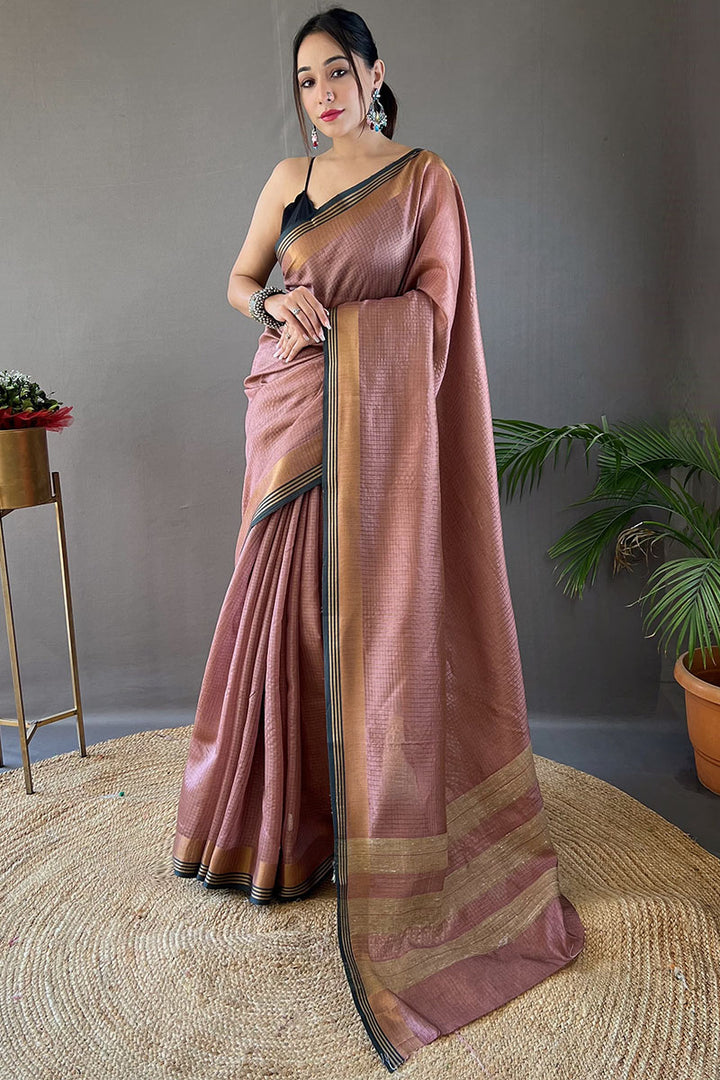 Oriental Pink Soft Silk Saree