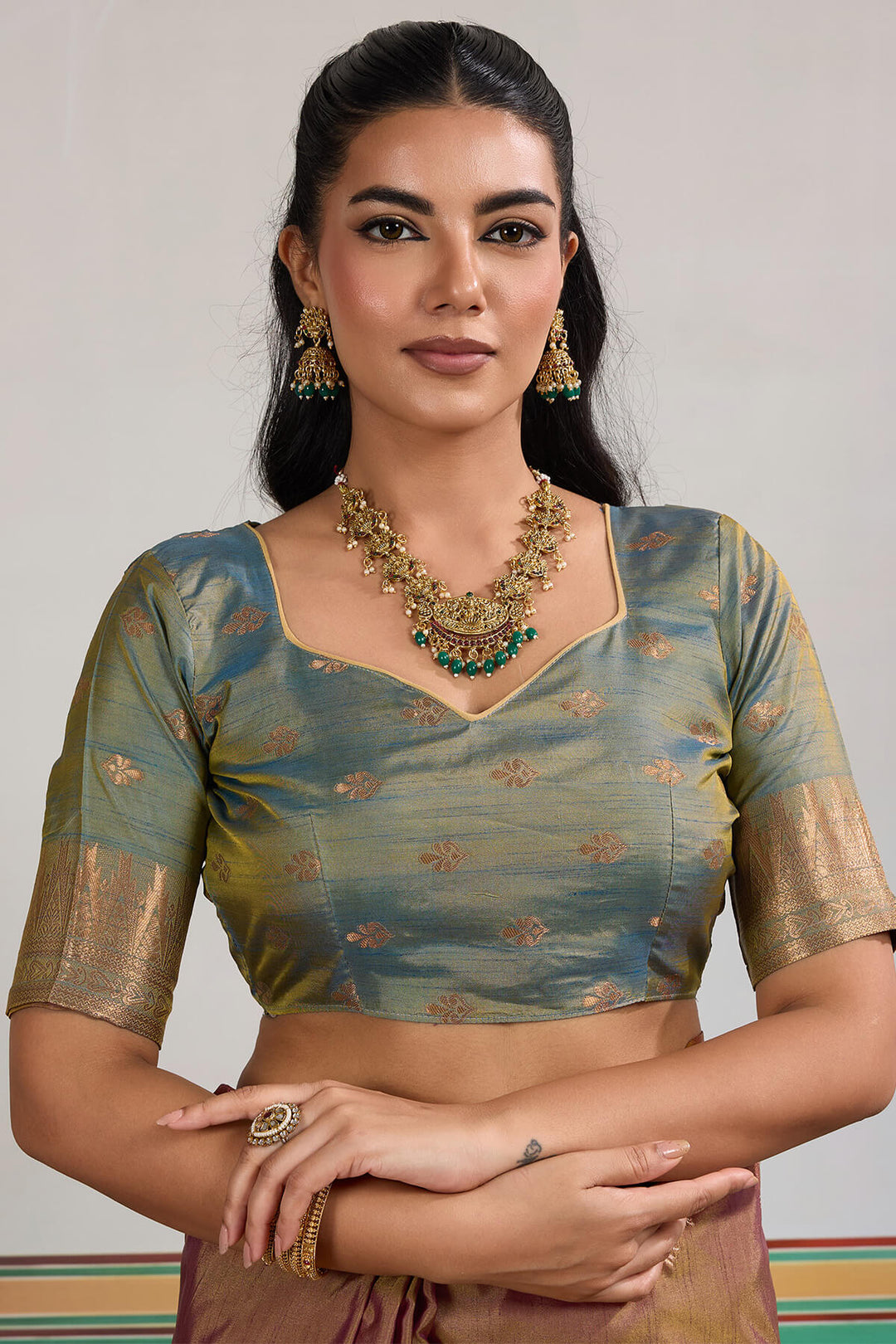 Otter Brown Banarasi Tussar Silk Saree