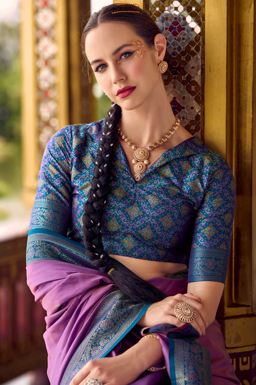 Pearl Lavender Zari Woven Soft Silk Saree