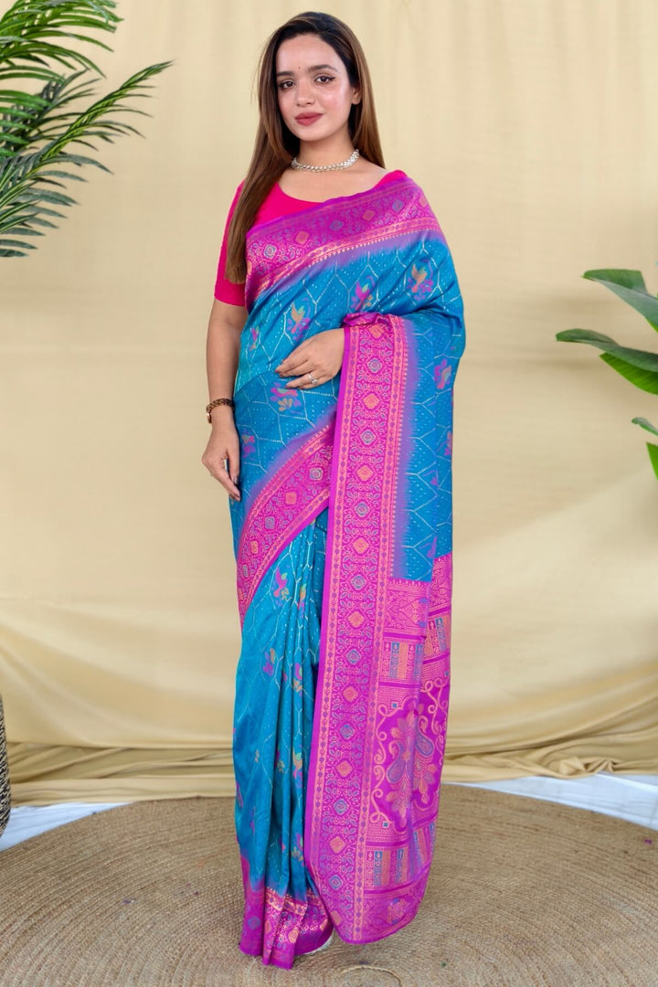 Persian Blue Banarasi Silk Saree