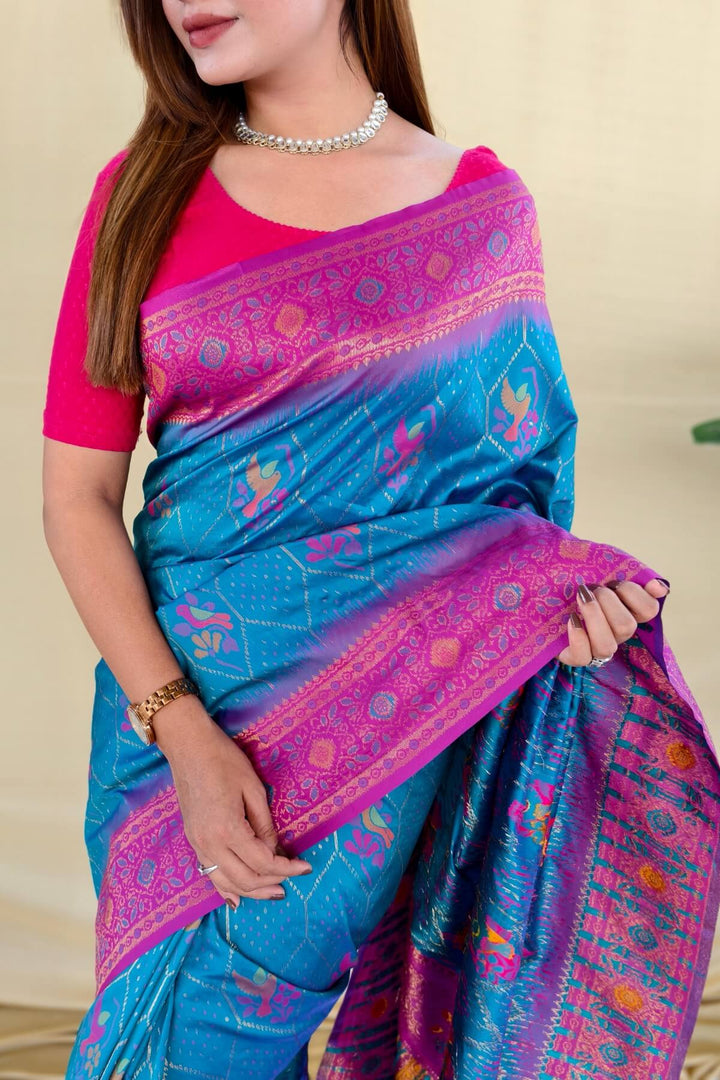 Persian Blue Banarasi Silk Saree