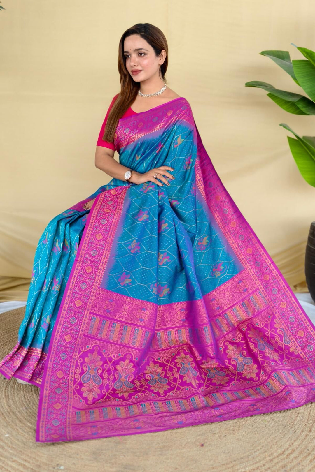 Persian Blue Banarasi Silk Saree
