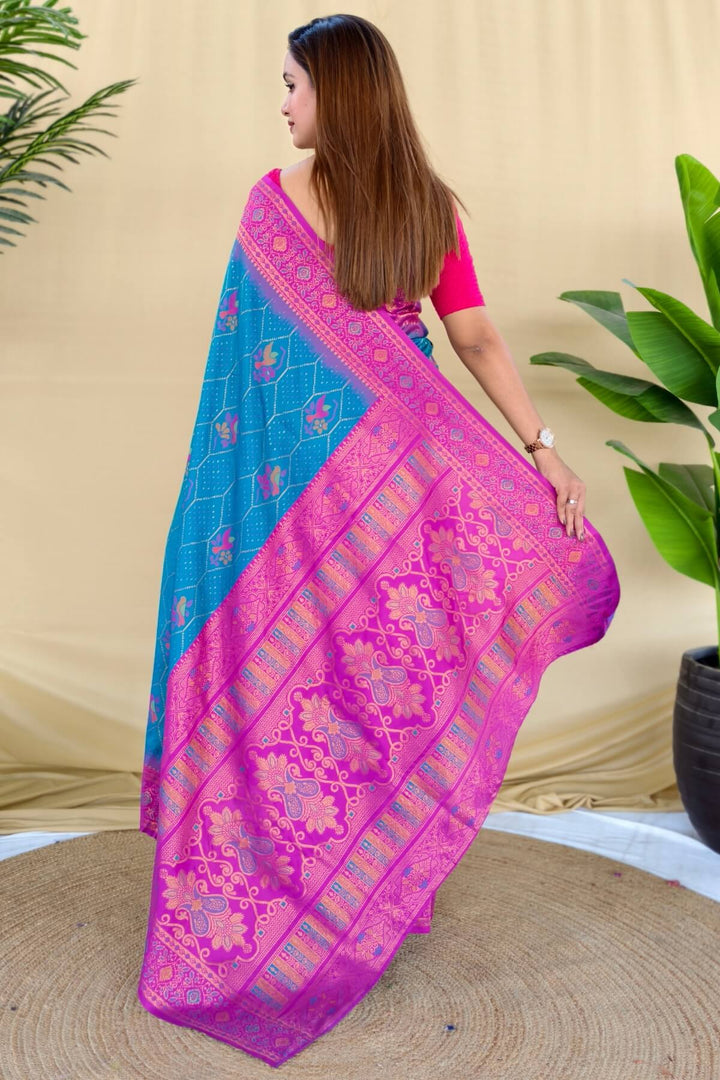 Persian Blue Banarasi Silk Saree