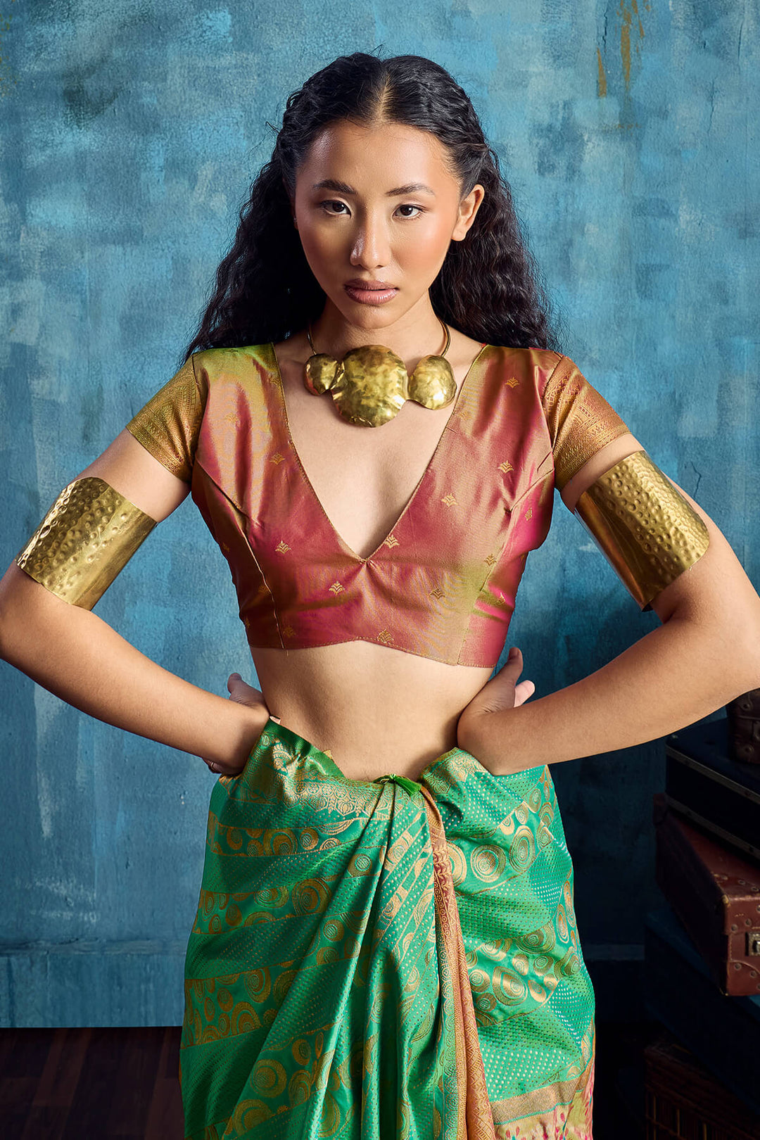 Persian Green Soft Pochampally Silk Saree