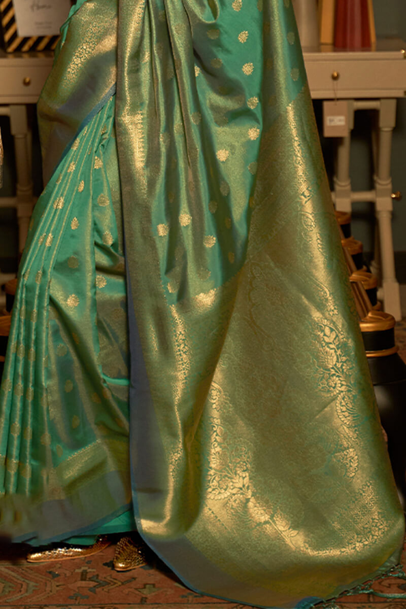Pine Green Kanjivaram Silk Saree