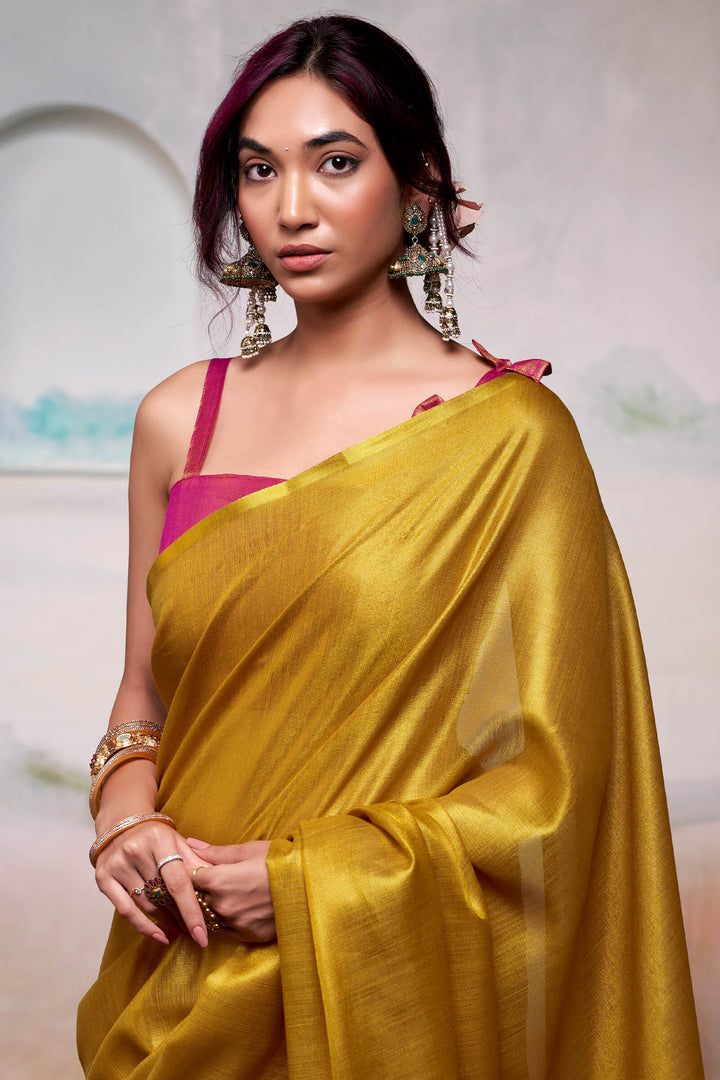Pirate Gold Tissue Silk Saree