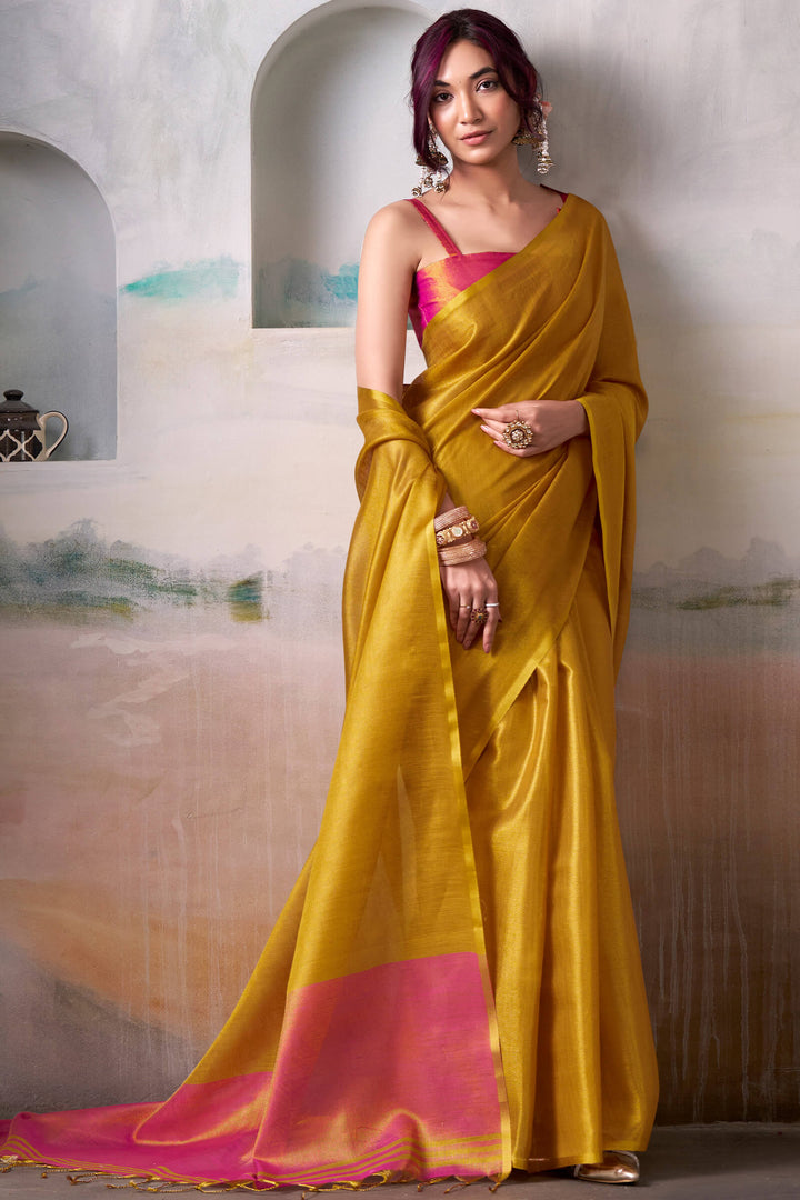 Pirate Gold Tissue Silk Saree