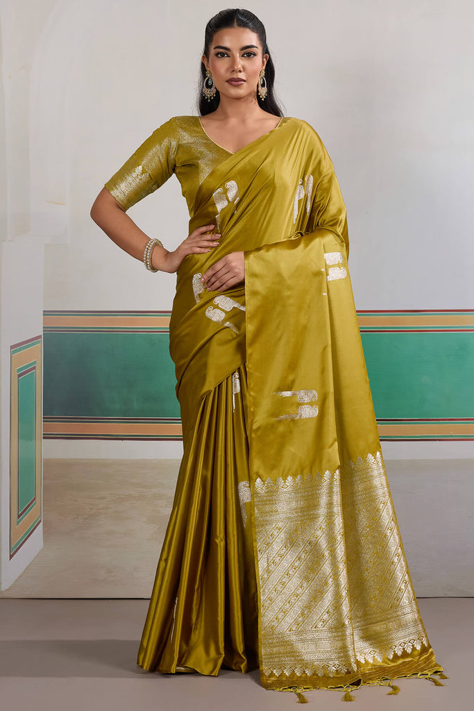 Reef Gold Banarasi Satin Silk Saree