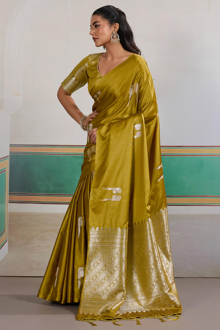 Reef Gold Banarasi Satin Silk Saree