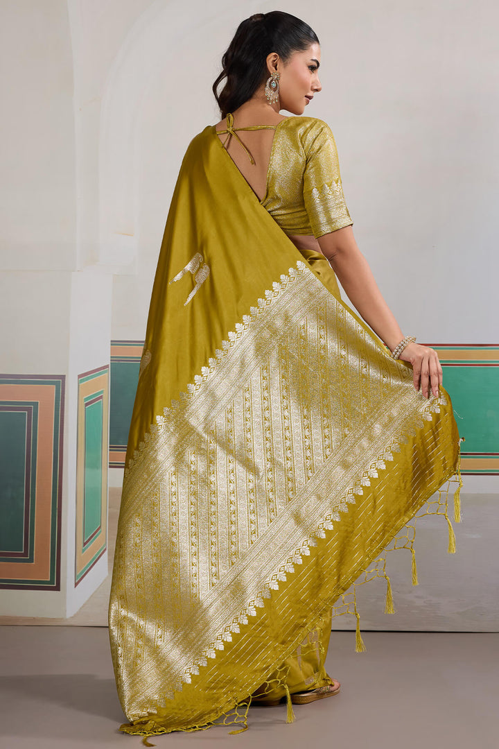 Reef Gold Banarasi Satin Silk Saree
