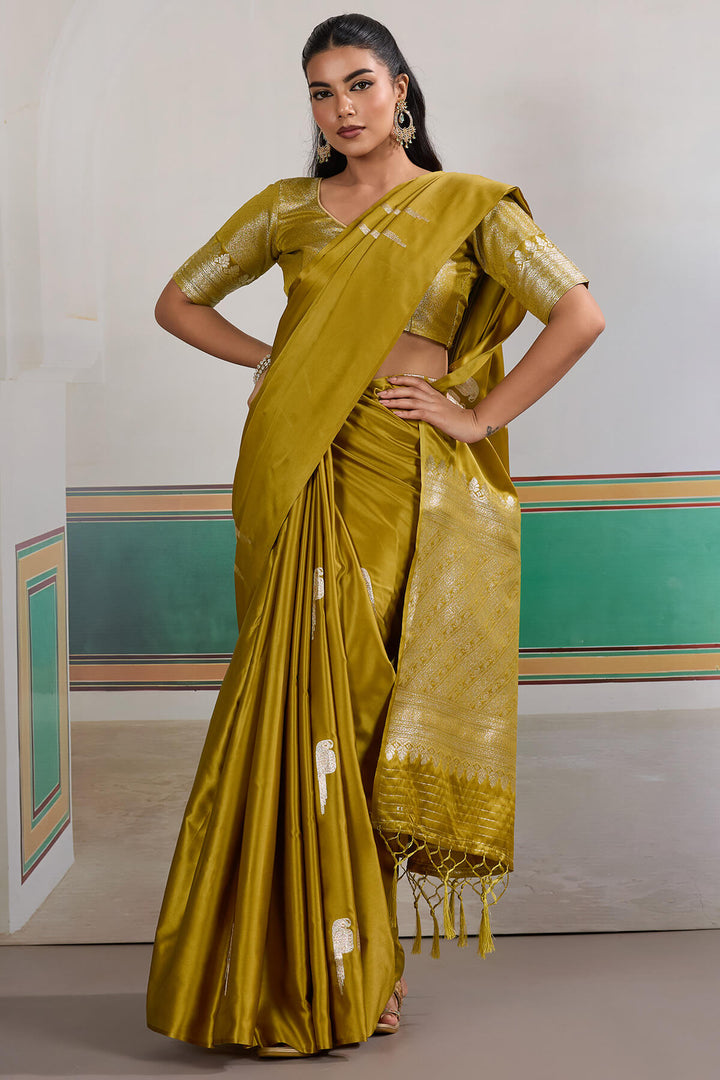 Reef Gold Banarasi Satin Silk Saree