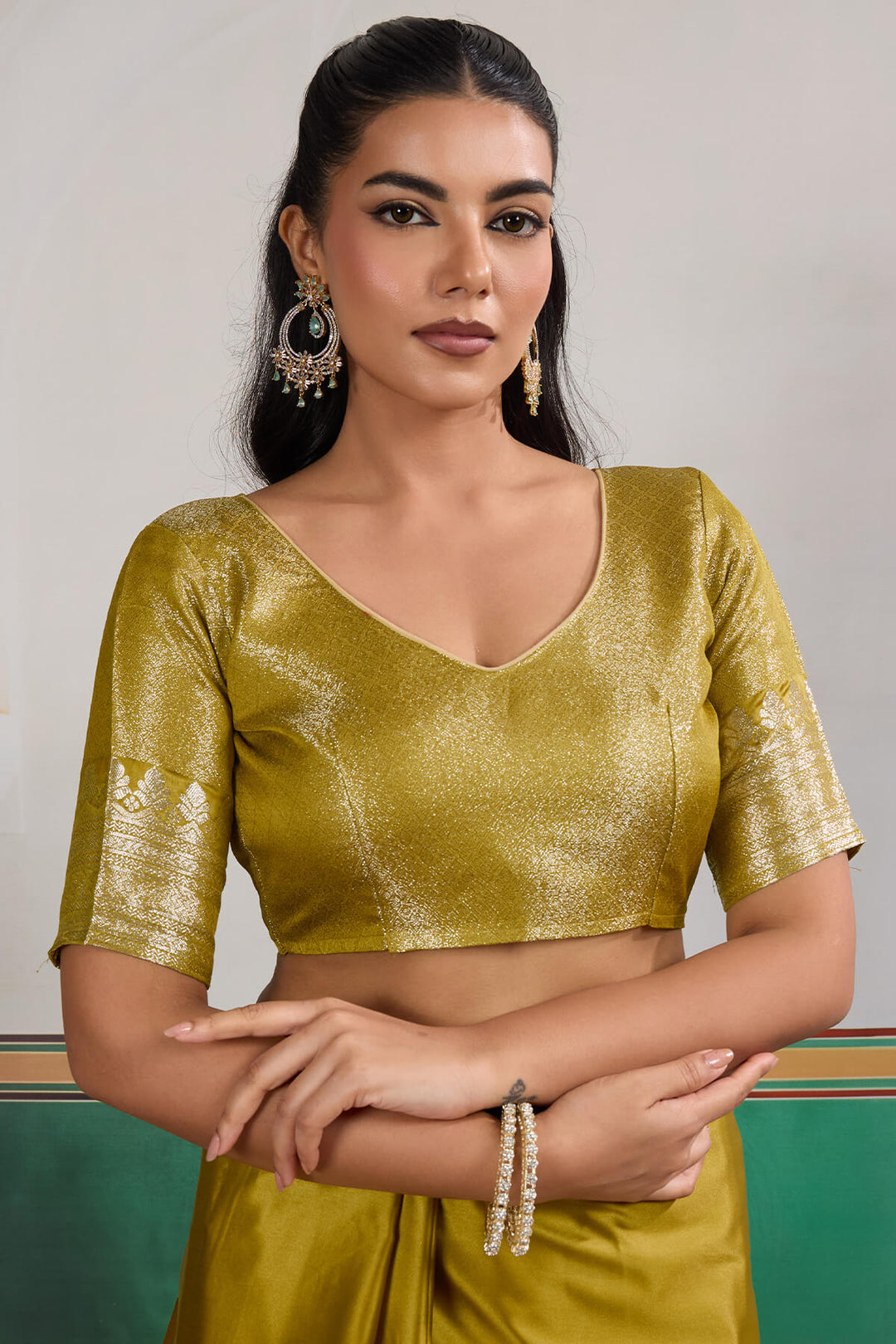 Reef Gold Banarasi Satin Silk Saree