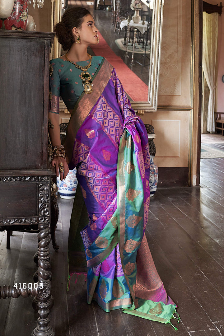Royal Purple Banarasi Silk Saree
