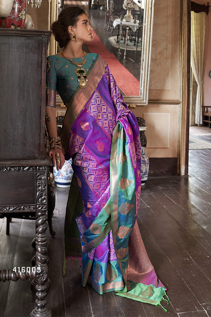 Royal Purple Banarasi Silk Saree
