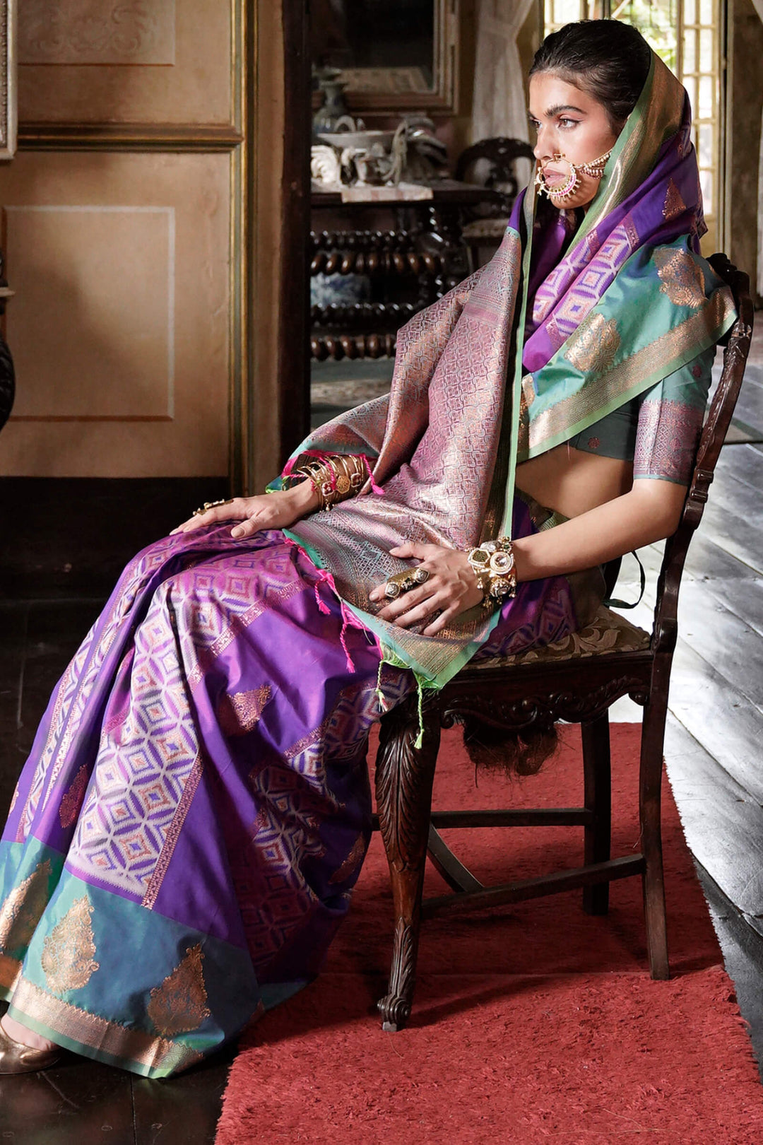 Royal Purple Banarasi Silk Saree